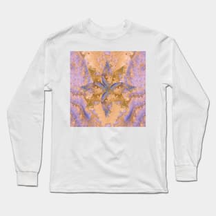 Abstract Digital Art in Lilac and Ochre Tones Long Sleeve T-Shirt